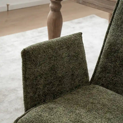 Modern Upholstered Dining Chairs with Swivel Metal Legs