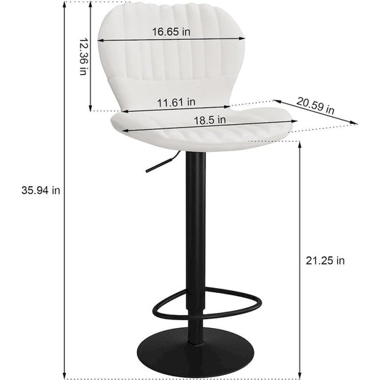 Modern Swivel Bar Chairs Adjustable Bar Stools Set of 4, Counter Height Bar Stools with High Backrest