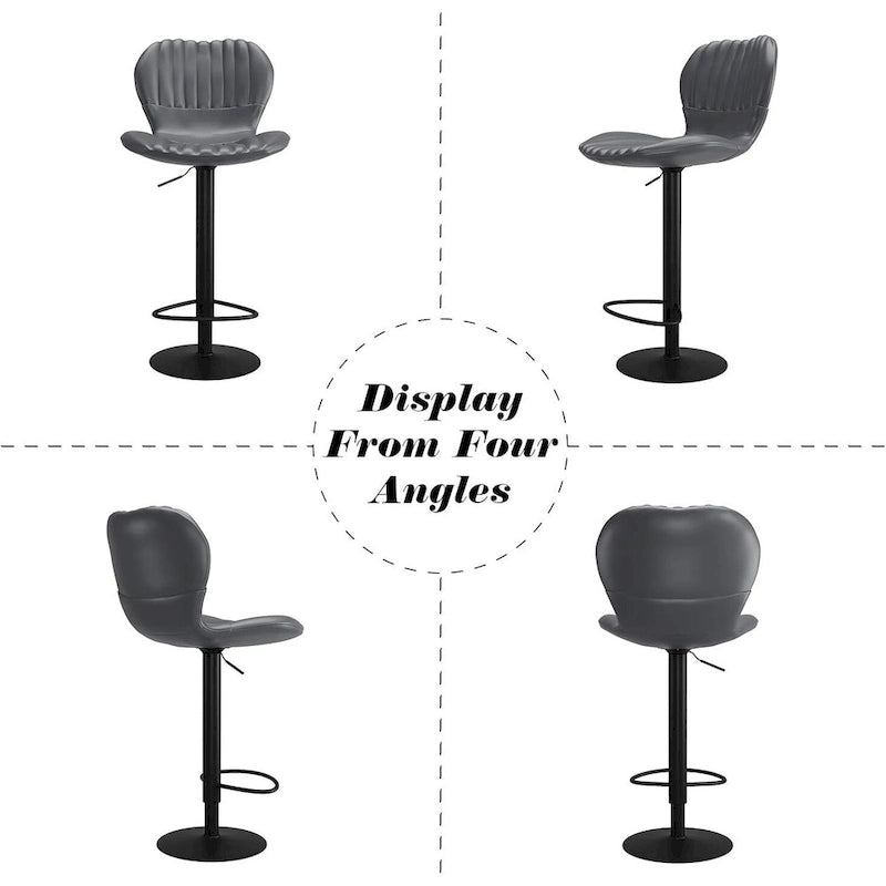 Modern Swivel Bar Chairs Adjustable Bar Stools Set of 4, Counter Height Bar Stools with High Backrest