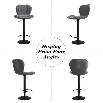 Modern Swivel Bar Chairs Adjustable Bar Stools Set of 4, Counter Height Bar Stools with High Backrest