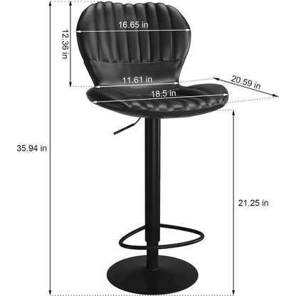 Modern Swivel Bar Chairs Adjustable Bar Stools Set of 4, Counter Height Bar Stools with High Backrest