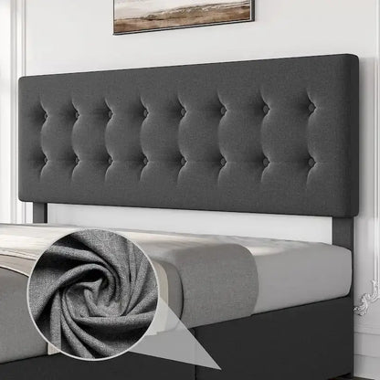 Bed Frame with Adjustable Headboard and 4 Storage Drawers