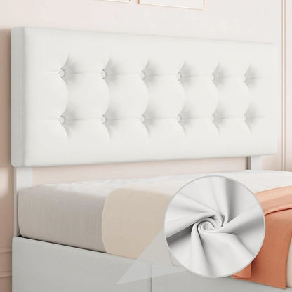 Bed Frame with Adjustable Headboard and 4 Storage Drawers