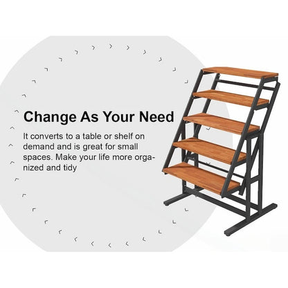 Versatile Convertible Dining Table with Industrial Rustic Design for Compact Spaces