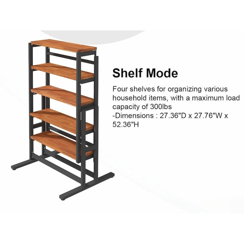 Versatile Convertible Dining Table with Industrial Rustic Design for Compact Spaces