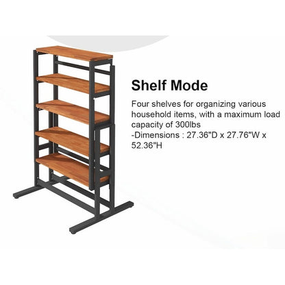 Versatile Convertible Dining Table with Industrial Rustic Design for Compact Spaces