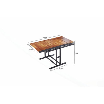 Versatile Convertible Dining Table with Industrial Rustic Design for Compact Spaces
