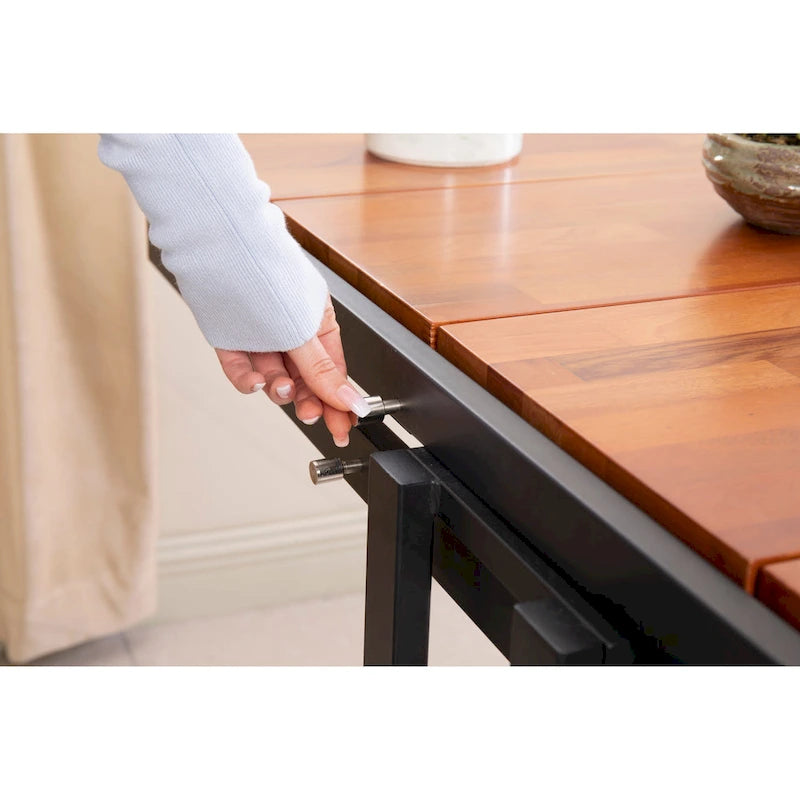 Versatile Convertible Dining Table with Industrial Rustic Design for Compact Spaces