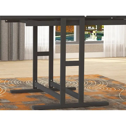 Versatile Convertible Dining Table with Industrial Rustic Design for Compact Spaces