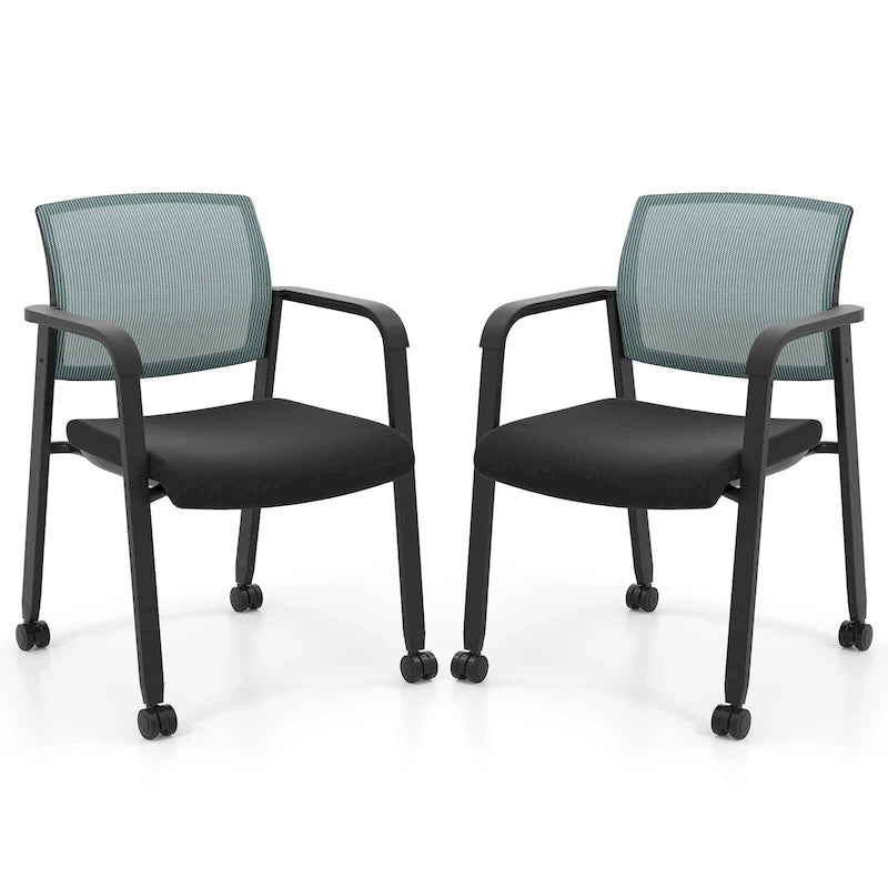 Costway Conference Chairs Set of 2/4 Stackable Office Guest Mesh Chair