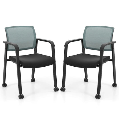 Costway Conference Chairs Set of 2/4 Stackable Office Guest Mesh Chair