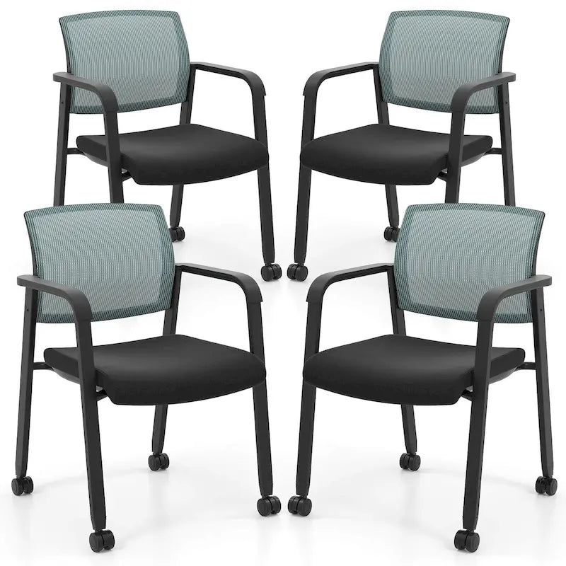 Costway Conference Chairs Set of 2/4 Stackable Office Guest Mesh Chair