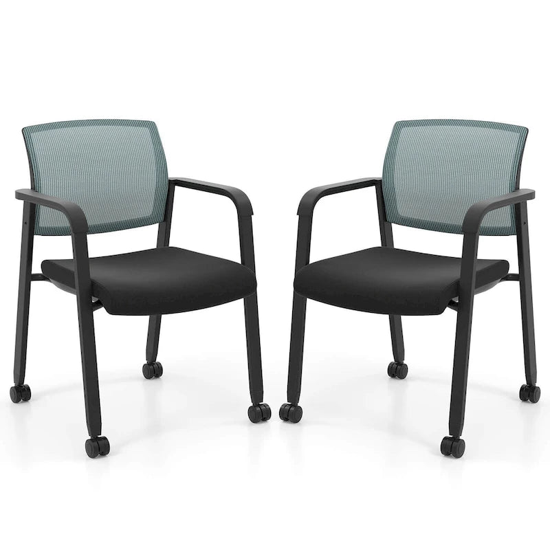 Costway Conference Chairs Set of 2/4 Stackable Office Guest Mesh Chair