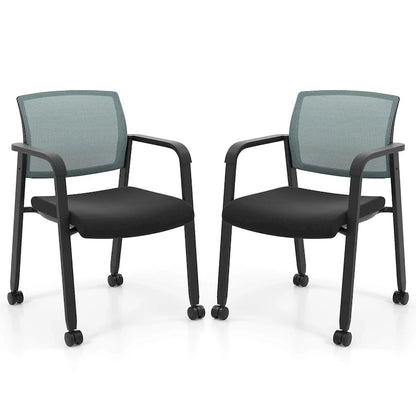 Costway Conference Chairs Set of 2/4 Stackable Office Guest Mesh Chair