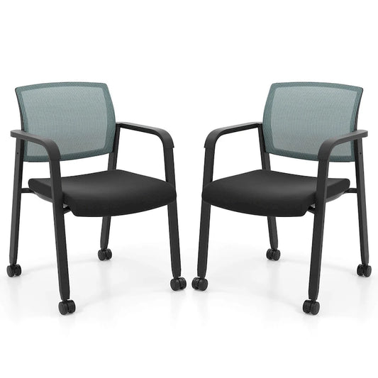 Costway Conference Chairs Set of 2/4 Stackable Office Guest Mesh Chair