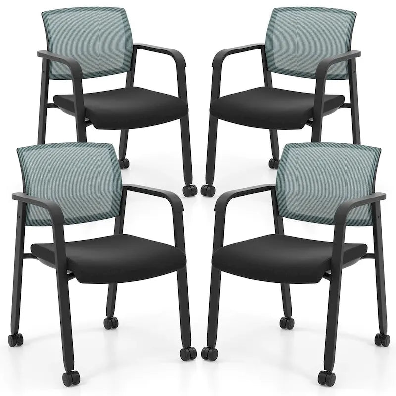Costway Conference Chairs Set of 2/4 Stackable Office Guest Mesh Chair