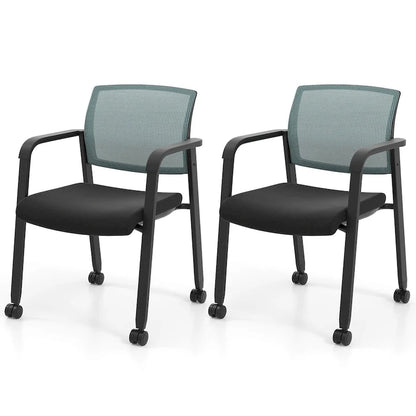 Costway Conference Chairs Set of 2/4 Stackable Office Guest Mesh Chair