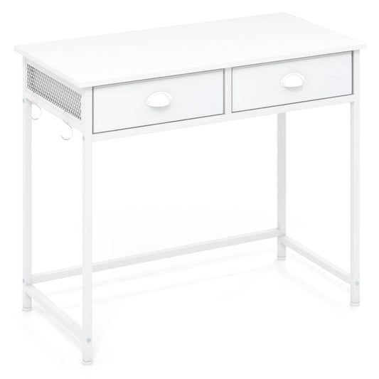 Costway Space Saving Home Computer Desk with 2 Fabric Drawers 4 - See Details