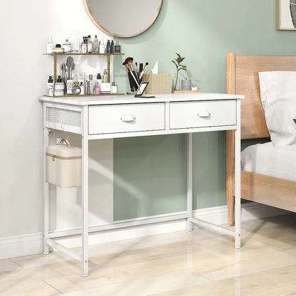 Costway Space Saving Home Computer Desk with 2 Fabric Drawers 4 - See Details