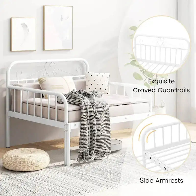 Costway Metal Daybed Extendable Daybed to Twin Size Bed Heavy Duty - See Details