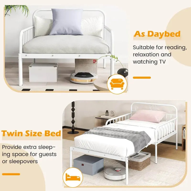 Costway Metal Daybed Extendable Daybed to Twin Size Bed Heavy Duty - See Details