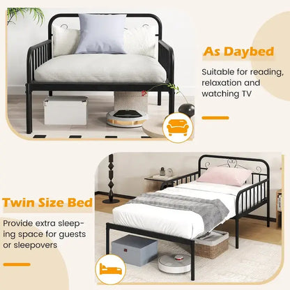 Costway Metal Daybed Extendable Daybed to Twin Size Bed Heavy Duty - See Details
