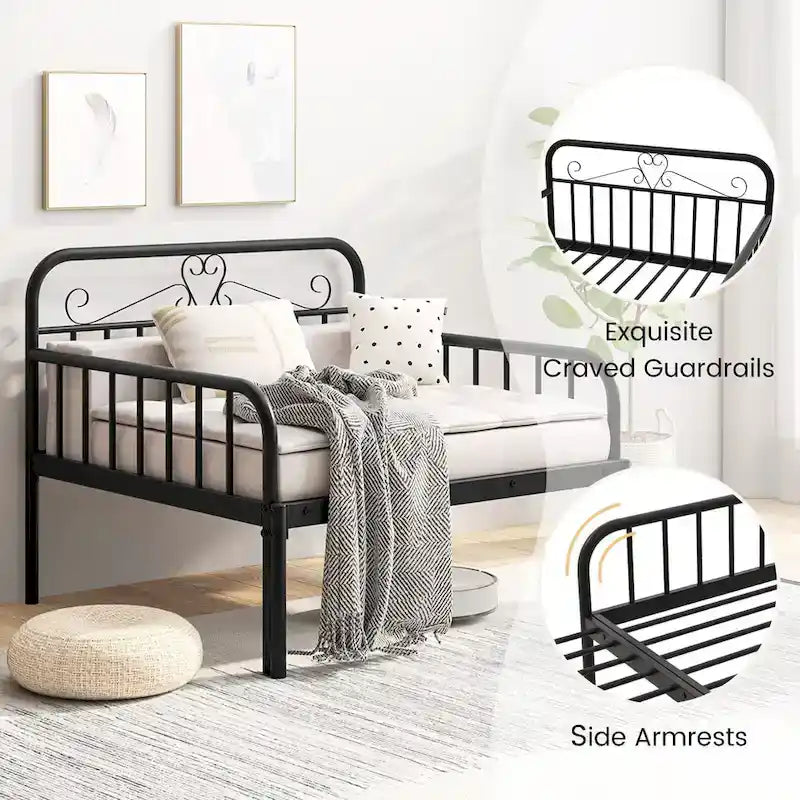 Costway Metal Daybed Extendable Daybed to Twin Size Bed Heavy Duty - See Details