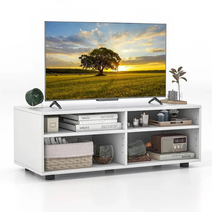 Media Console 4-Cubby TV Stand Cabinet W/ Adjustable Shelves - 42 inches
