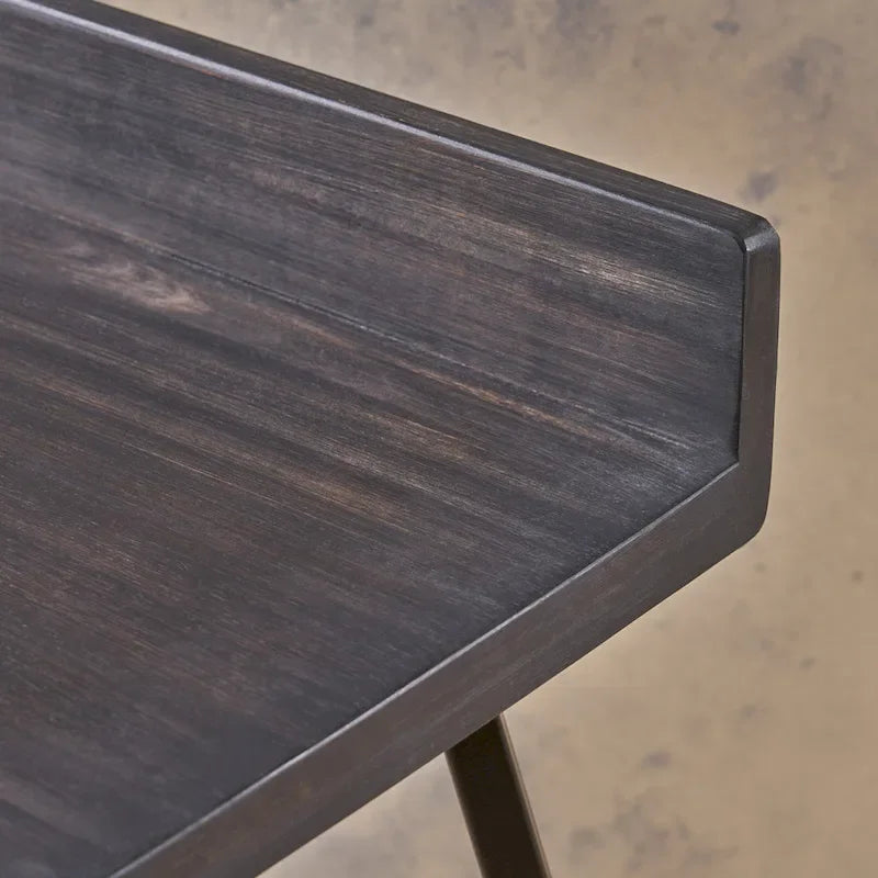 Contemporary Indoor Acacia Wood Bar Stools (Set of 2), Bar Height