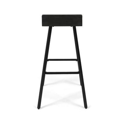 Contemporary Indoor Acacia Wood Bar Stools (Set of 2), Bar Height