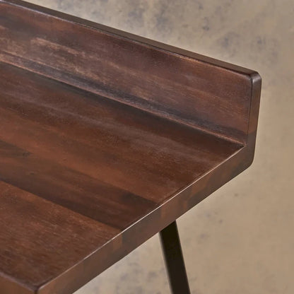 Contemporary Indoor Acacia Wood Bar Stools (Set of 2), Bar Height