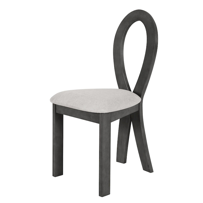 7 Piece Dining Table Set for 6, Versatile Kitchen Dining Table Set with Trestle Dining Table and 6 Upholstered Chairs