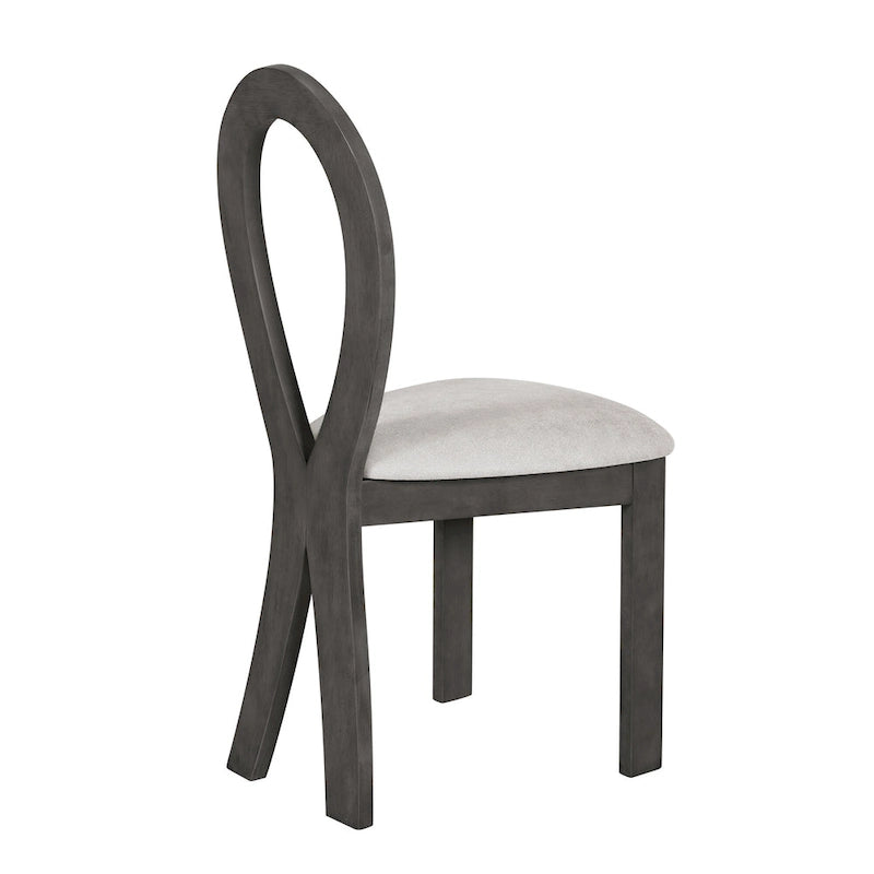 7 Piece Dining Table Set for 6, Versatile Kitchen Dining Table Set with Trestle Dining Table and 6 Upholstered Chairs