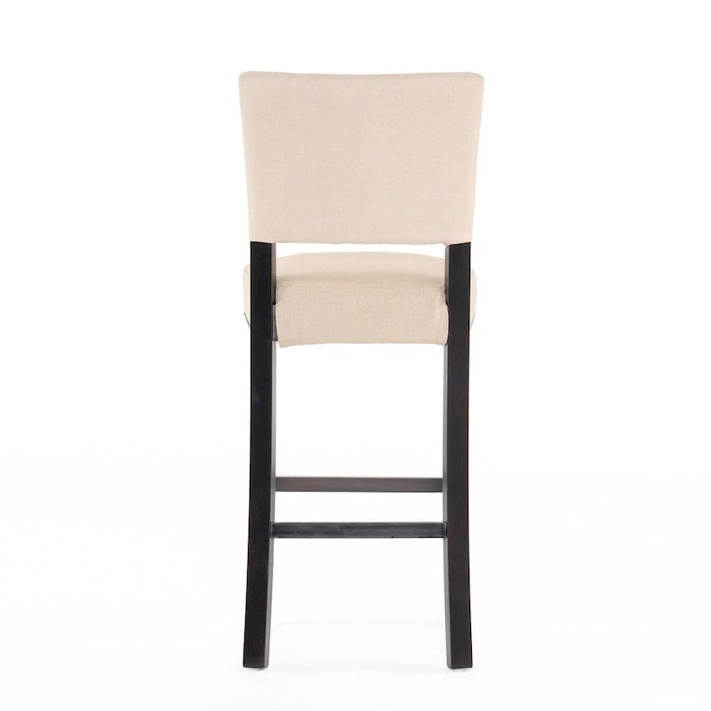 Counter Height Stools Set of 2, Kitchen Island Chair with Wood Legs, Armless Upholstered Dining Room Chair with Back