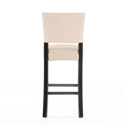 Counter Height Stools Set of 2, Kitchen Island Chair with Wood Legs, Armless Upholstered Dining Room Chair with Back