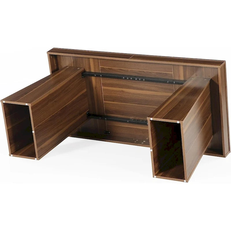 55 Inches Modern Executive Desk, Wood Computer Desk, Business Workstation Desk