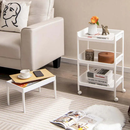 Costway 2PCS 4 Tier Utility Rolling Cart Rolling Storage Cart with - 16x 10.5x 33 (L x W x H)