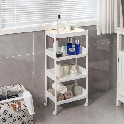 Costway 2PCS 4 Tier Utility Rolling Cart Rolling Storage Cart with - 16x 10.5x 33 (L x W x H)