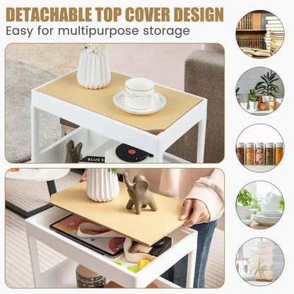 Costway 2PCS 4 Tier Utility Rolling Cart Rolling Storage Cart with - 16x 10.5x 33 (L x W x H)