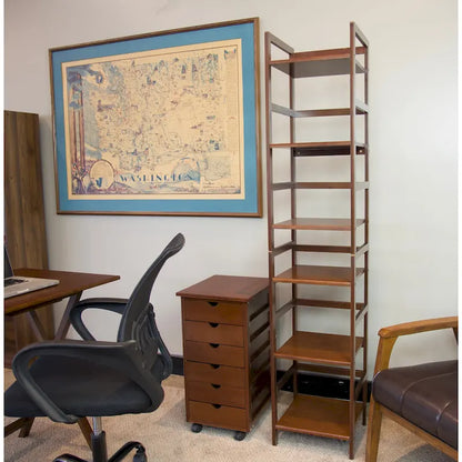 Solid Bamboo Frame 6 Drawer Rolling Storage Cart