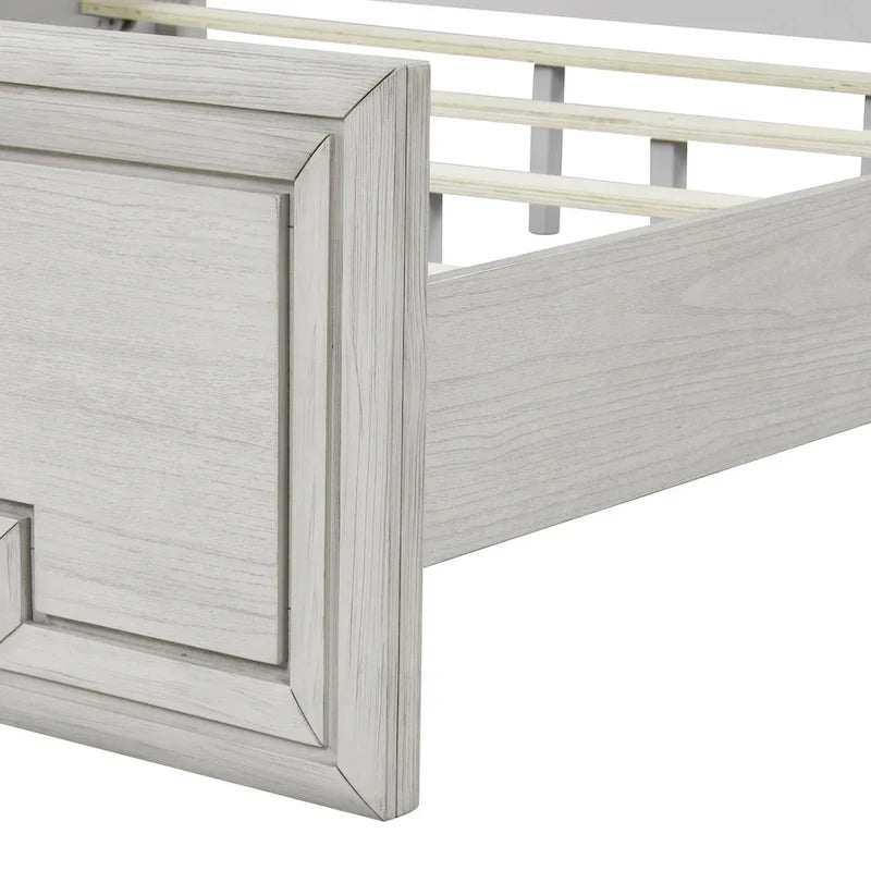 Furniture of America Klasiin Rustic White Wood Panel Bed