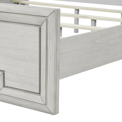 Furniture of America Klasiin Rustic White Wood Panel Bed