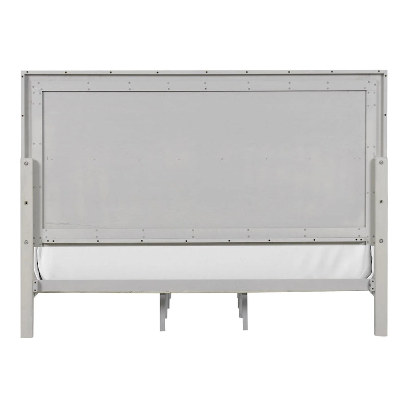 Furniture of America Klasiin Rustic White Wood Panel Bed