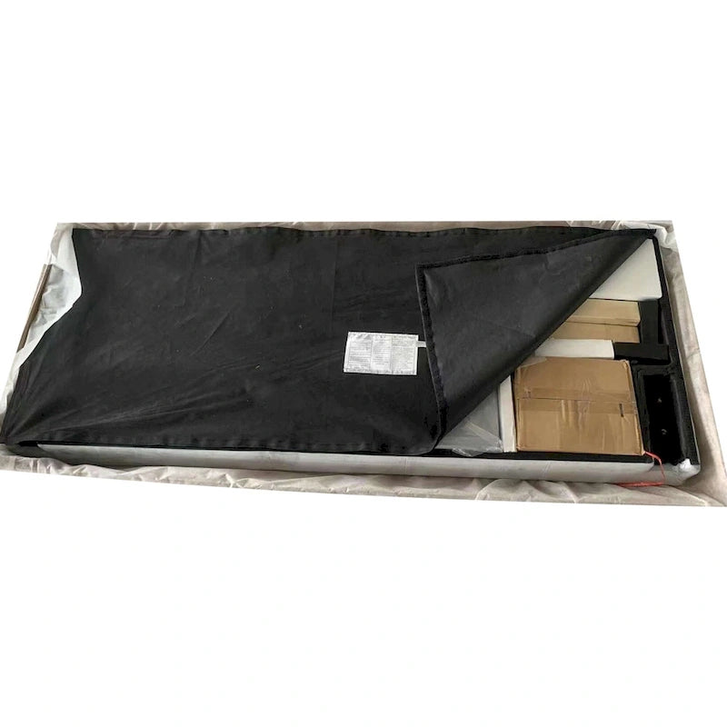 Queen Size Upholstered Platform Bed with Tufted Headboard