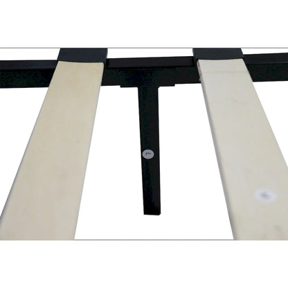 Queen Size Upholstered Platform Bed with Tufted Headboard