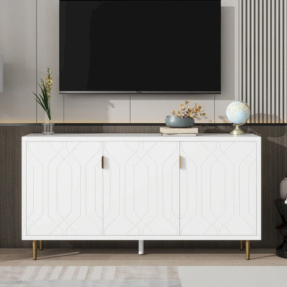 65 Modern TV Stand with Doors & Adjustable Shelves for TVs Up to 70