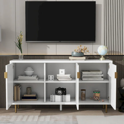 65 Modern TV Stand with Doors & Adjustable Shelves for TVs Up to 70