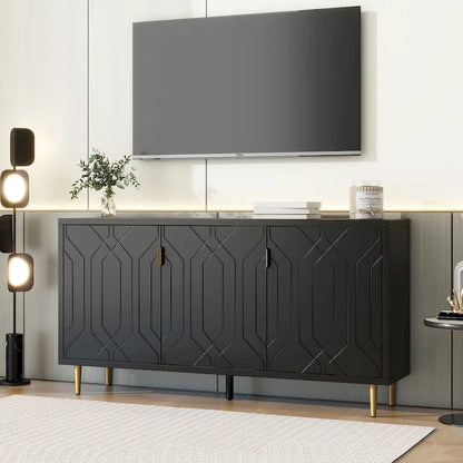 65 Modern TV Stand with Doors & Adjustable Shelves for TVs Up to 70