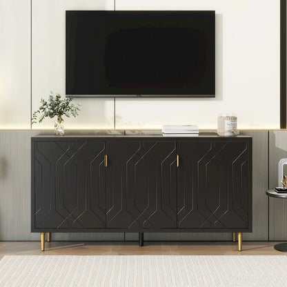 65 Modern TV Stand with Doors & Adjustable Shelves for TVs Up to 70