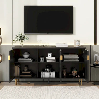 65 Modern TV Stand with Doors & Adjustable Shelves for TVs Up to 70